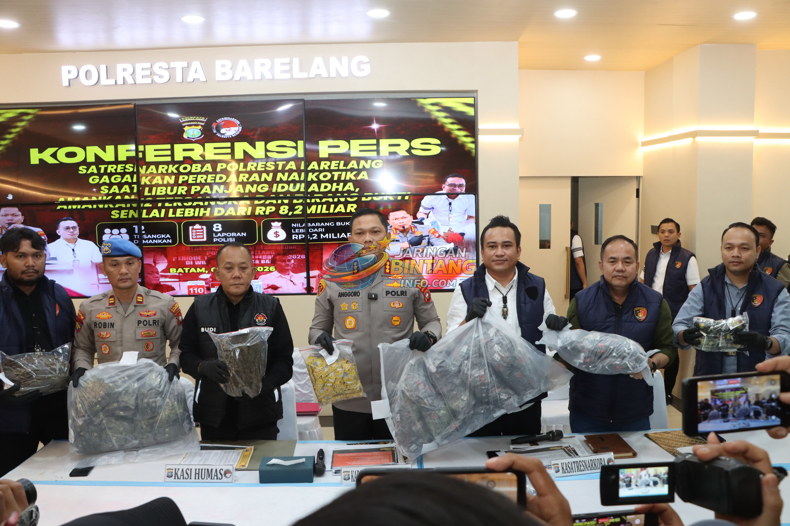 Kapolresta Barelang Pimpin Konferensi Pers Pengungkapan Kasus Narkotika, 12 Tersangka Berhasil Diamankan IMG-20260602-WA0059